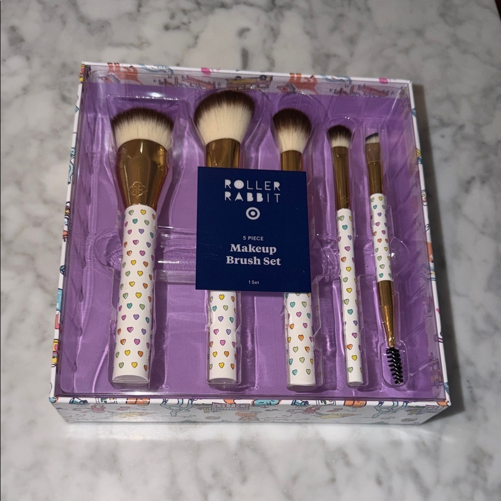 Roller Rabbit x Target Disco Heart Makeup Brush Set